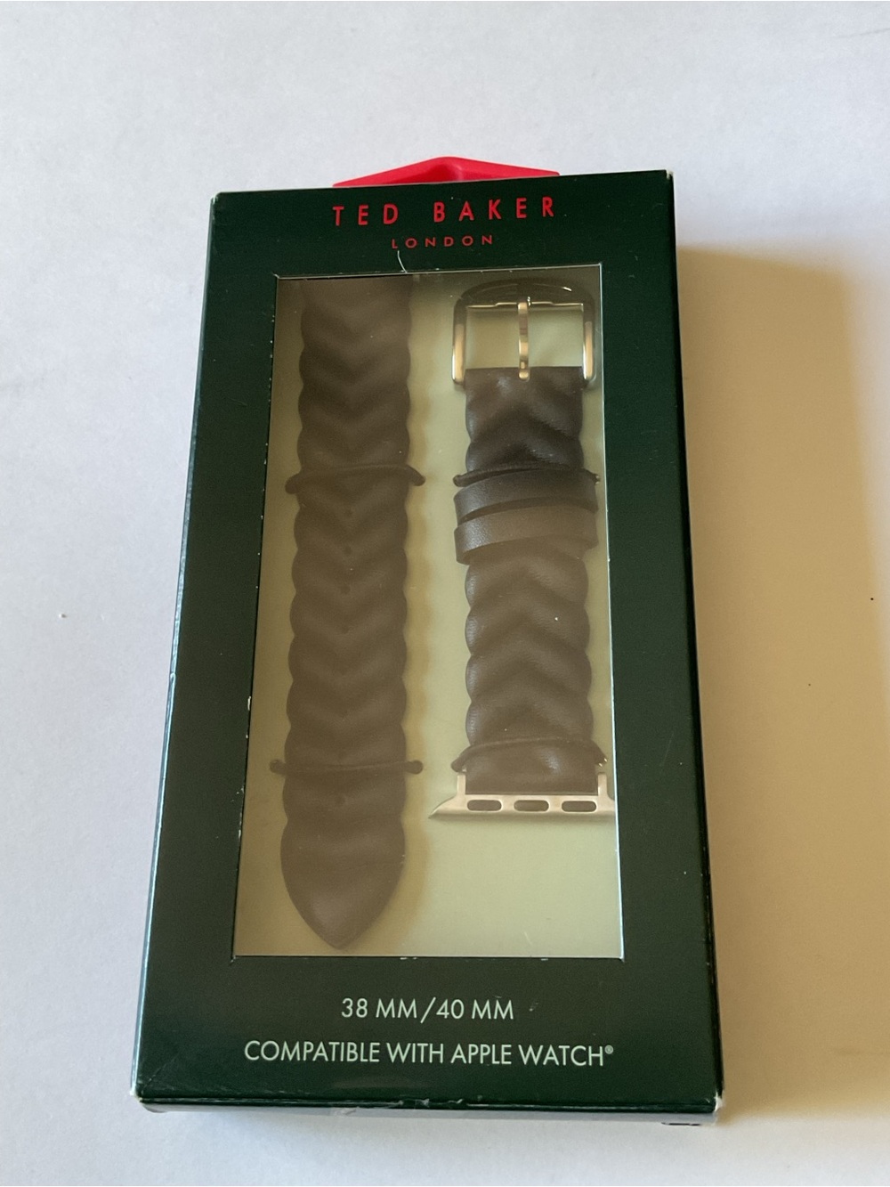 TED BAKER LONDON LEATHER APPLE WATCH BAND BLACK OS NWT